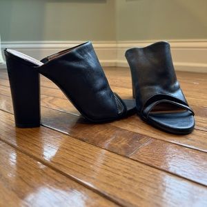 14th & Union leather double strap black sandals
